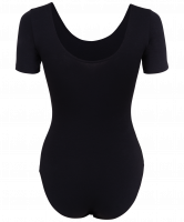 Купальник гимнастический AA-140, с коротким рукавом, хлопок, черный (36-42)
