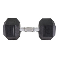 Гантель "TORRES 15 кг" арт.PL51915, металл в резиновой оболочке, форма шестигранник, черный
