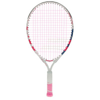 Ракетка для большого тенниса детская  BABOLAT B`FLY 21 Gr000, арт.140243, для 5-7 лет, алюминий, со струнами, бел-роз-син Ракетка для большого тенниса детская  BABOLAT B`FLY 21 Gr000, арт.140243, для 5-7 лет, алюминий, со струнами, бел-роз-син