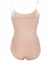 Купальник-невидимка гимнастический AA-7763, на бретелях, хлопок, бежевый (44-46)