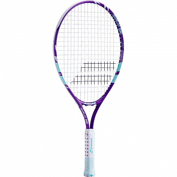 Ракетка для большого тенниса детская  BABOLAT B`FLY 23 Gr000, арт.140244, для 7-9лет, алюминий,со струнами,фиолет-бирюз Ракетка для большого тенниса детская  BABOLAT B`FLY 23 Gr000, арт.140244, для 7-9лет, алюминий,со струнами,фиолет-бирюз