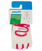 Перчатки для фитнеса SU-110, белые/розовые