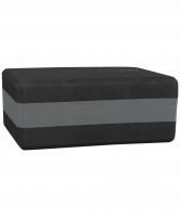 Блок для йоги YB-201 EVA, 22,8х15,2х10 см, 350 гр, черно-серый