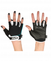 Перчатки для фитнеса SU-111, черные/белые/голубые