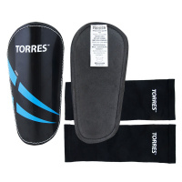 Щитки "TORRES Pro" арт.FS1608M, р. M, без голеностопа, без заст., эласт.чулок, черно-сине-белый