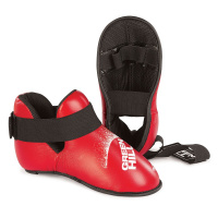 Футы (защита стоп) "GREEN HILL PANTHER KIDS" арт. KBSP-3076K-2-RD, р.2 (11-14 л),иск.кожа ПУ,красные