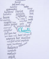 Футболка гимнастическая Alexa, хлопок, белый с принтом