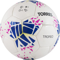 Мяч футбольный "TORRES Trofeo" арт.F32025, р.5, 32 панели. PU, руч. сшивка,  белый