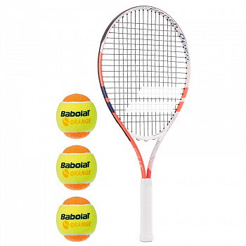 Набор дет. BABOLAT French Open Junior 25 арт.190013, с натяжкой, р.0, в ком. 3 мяча Orange FELT Набор дет. BABOLAT French Open Junior 25 арт.190013, с натяжкой, р.0, в ком. 3 мяча Orange FELT