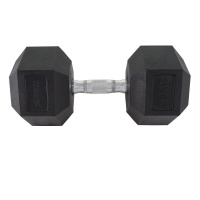 Гантель "TORRES 25 кг" арт.PL51925, металл в резиновой оболочке, форма шестигранник, черный