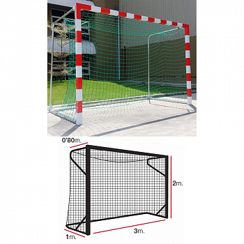 Сетка гандбольная / футбольная  "EL LEON DE ORO"арт.11444010002, a:3.0 b:2.0 c:0.8 d:1.0м, 4мм ПП зел.