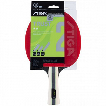 Ракетка для настольного тенниса  Stiga Trust WRB 2**, арт.1212-2117-01,для тренир., накладка 2,0 мм,ITTF, кон. ручка