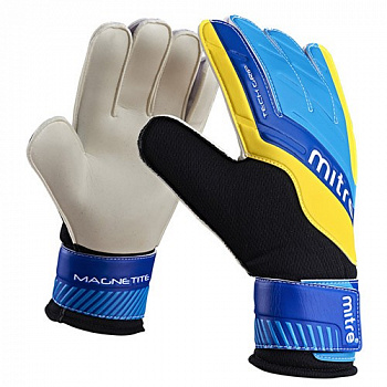 Перчатки вратарские  "MITRE Magnetite" арт.G70008BCY,р. 8,лат.3 мм,тыл.ст.из ПВХ,на лип,бел-гол-жел