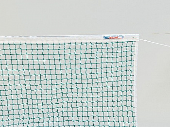 Сетка теннисная  "KV.REZAC" арт.21055864,нить 3 мм ПП,яч.45 мм,ЗЕЛ,стал.трос в ПВХ об,верх.лен.из ПЭ