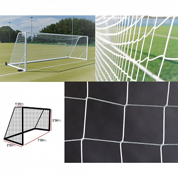 Сетка футбольная  "EL LEON DE ORO", арт.12443010000,a:7.5 b:2.5 c:1.2 d:2.5, нить 3мм ПП бел. Сетка футбольная  "EL LEON DE ORO", арт.12443010000,a:7.5 b:2.5 c:1.2 d:2.5, нить 3мм ПП бел.