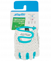 Перчатки для фитнеса SU-110, белые/голубые