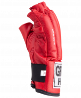Перчатки снарядные ROYAL CMR-2076, шингарды, кожа, красные