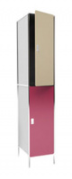2S300B 2 секционный шкаф цветной HPL, интегрированная скамья, 300мм