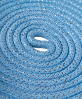 Скакалка для художественной гимнастики RGJ-403, 3м, голубой/серебряный, с люрексом