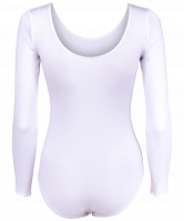 Купальник гимнастический AA-142, с длинным рукавом, полиамид, белый (28-34)
