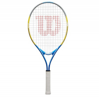 Ракетка для большого тенниса  Wilson US OPEN 25, арт. WRT20330U,для 9-10 лет,алюминий,со струнами, желто-сине-черный Ракетка для большого тенниса  Wilson US OPEN 25, арт. WRT20330U,для 9-10 лет,алюминий,со струнами, желто-сине-черный
