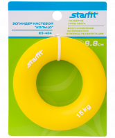 Эспандер кистевой ES-404 "Кольцо", диаметр 8,8 см, 15 кг, жёлтый