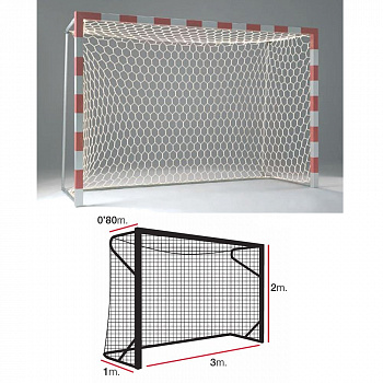 Сетка гандбольная / футбольная  "EL LEON DE ORO"арт.11444015000,a:3.0 b:2.0 c:0.8 d:1.0м,4мм ПП бел Сетка гандбольная / футбольная  "EL LEON DE ORO"арт.11444015000,a:3.0 b:2.0 c:0.8 d:1.0м,4мм ПП бел