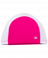 Шапочка для плавания детская, полиамид,  розовый/белый