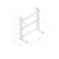 Стойка для лыж пристенная на 10 пар