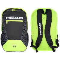 Рюкзак спортивный  "HEAD CORE Backpack" арт.283539(BKNY), с карманом под 1 тен.ракетку, черно-яркозеленый