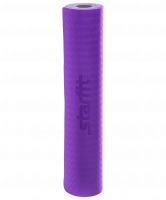 Коврик для йоги FM-201, TPE, 173x61x0,5 см, фиолетовый/серый