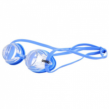 Очки для плавания  "ARENA Drive 3", арт.1E03570, ПРОЗРАЧНЫЕ линзы, сменная перенос., сине-голубая оправа