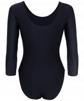 Купальник гимнастический AA-141, рукав 3/4, полиамид, черный (44-48)