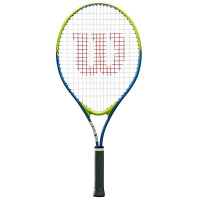 Ракетка для большого тенниса  Wilson SLAM 25, арт. WRT20400U, для 7-8 лет,алюминий,со струнами, салатово-синяя Ракетка для большого тенниса  Wilson SLAM 25, арт. WRT20400U, для 7-8 лет,алюминий,со струнами, салатово-синяя