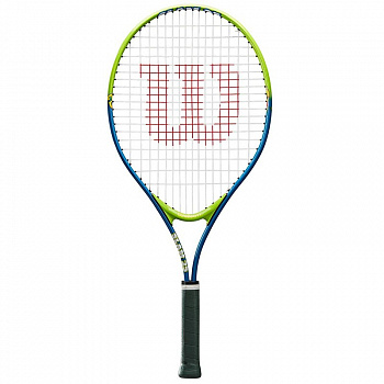 Ракетка для большого тенниса  Wilson SLAM 25, арт. WRT20400U, для 7-8 лет,алюминий,со струнами, салатово-синяя Ракетка для большого тенниса  Wilson SLAM 25, арт. WRT20400U, для 7-8 лет,алюминий,со струнами, салатово-синяя