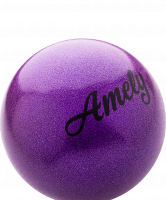 Мяч для художественной гимнастики AGB-103 15 см, фиолетовый, с насыщенными блестками