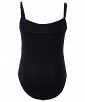 Купальник гимнастический на бретелях, хлопок, черный, р. 44-48