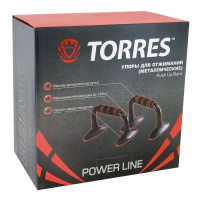 Упоры для отжимания "TORRES Push-Up Bars металл" арт.PL5015, эрг. форма, съем. основания, черн-крас