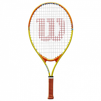 Ракетка для большого тенниса  Wilson SLAM 23, арт. WRT20390U, для 7-8 лет,алюминий,со струнами, желто-оранжевая Ракетка для большого тенниса  Wilson SLAM 23, арт. WRT20390U, для 7-8 лет,алюминий,со струнами, желто-оранжевая