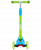 Самокат 3-колесный Snappy 2.0 3D 120/80 мм, голубой/зеленый