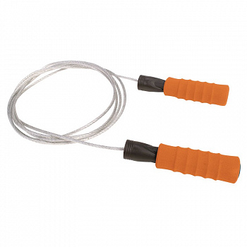 Скакалка "TORRES" арт.AL1002, метал. трос , эрг. ручки, высокая скорость вращения, оранжевая