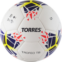 Мяч футбольный "TORRES Trofeo TB" арт.F42115, р.5, 32 панели,микрофибра, термо. сшивка,  белый